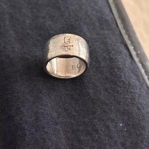 Me & Ro Textured Silver Ring